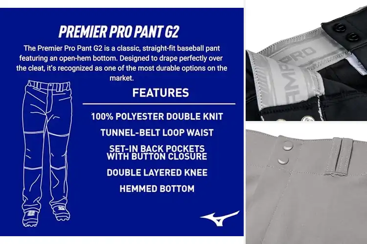 Detailed view of Best Hemmed Open Bottom Baseball Pant