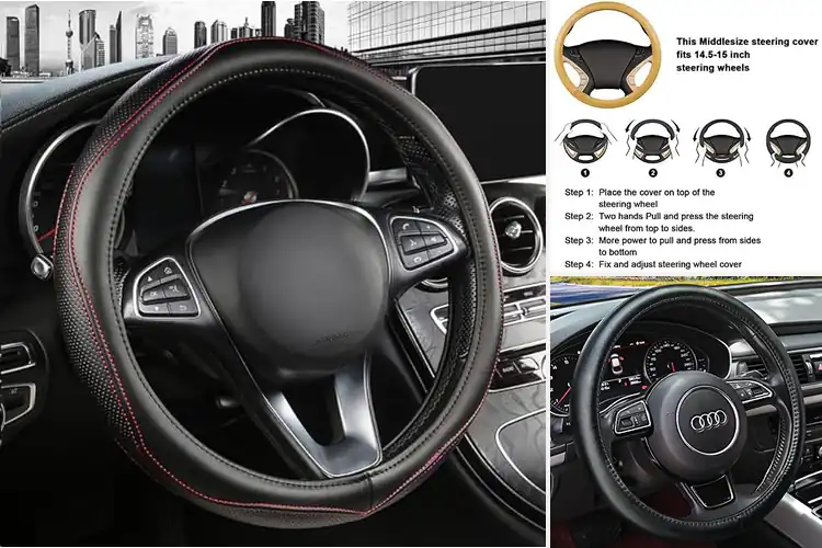 Detailed view of Best High-Quality Leather Steering Wheel Covers