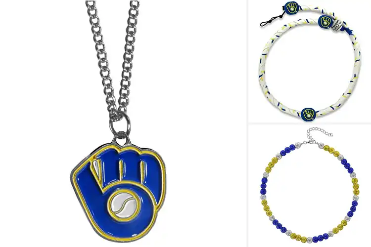 Detailed view of Best MLB Milwaukee Brewers Necklaces