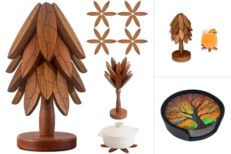Detailed view of Best Tree Leaf Tea Coaster Sets